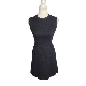 VINTAGE 60s dress Lanz black sleeveless textured‎ mini S